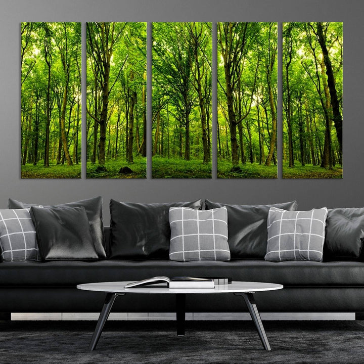 Wall Art Landscape Canvas Print Panoramic View of a Green Forest