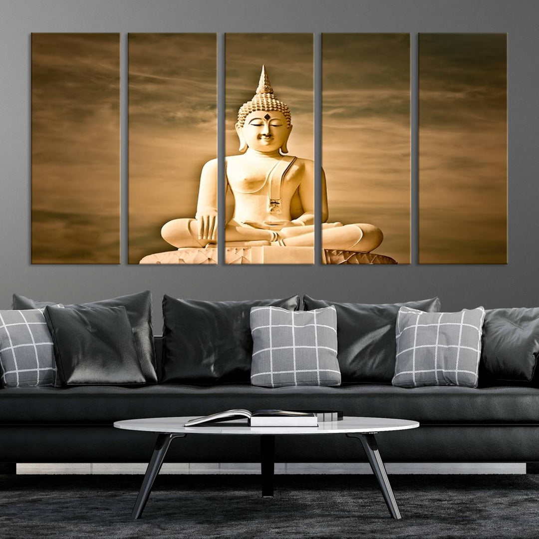 Reclining Buddha Statue Canvas Print 