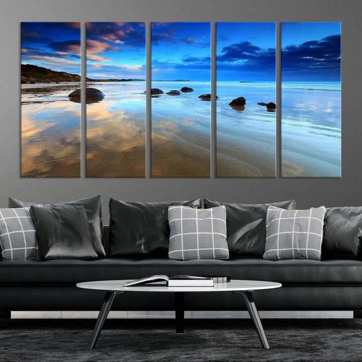 Wonderful Beach Landscape with Mountain Canvas Print 