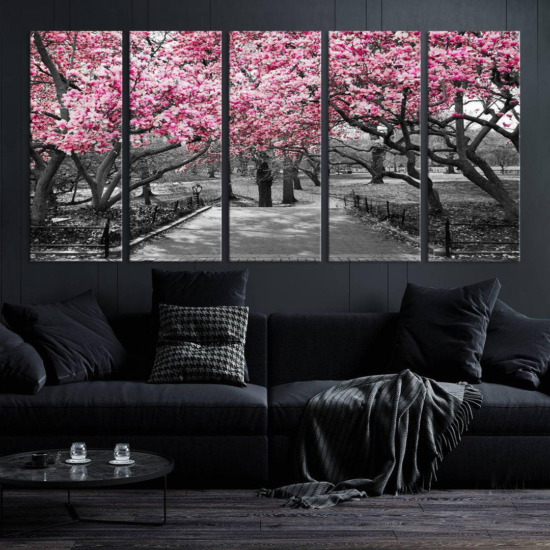 Art mural d’arbres roses Impression sur toile