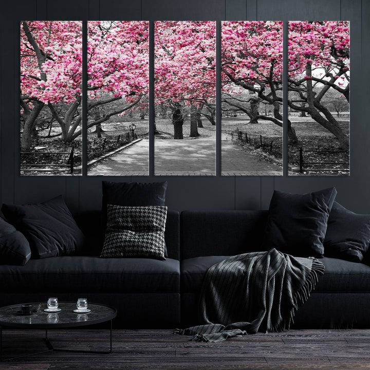 Art mural d’arbres roses Impression sur toile