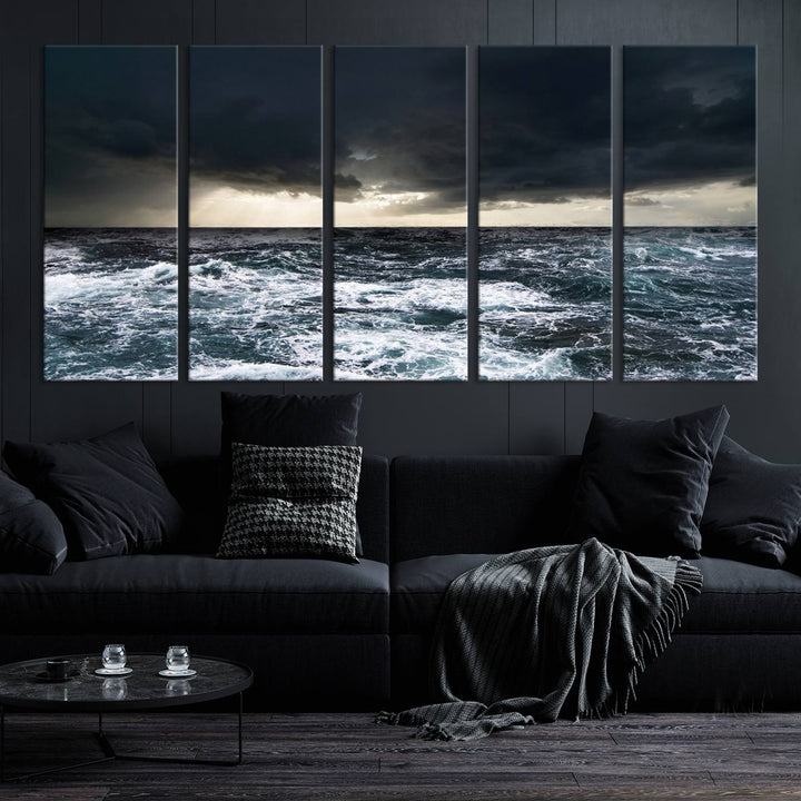 Ocean and Storm Canvas Art Print Hanging Great Print Ocean and