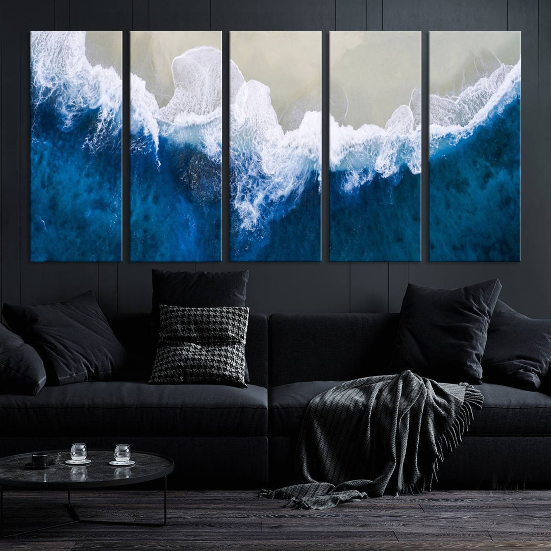 Beautiful Aerial Beach Canvas Wall Art