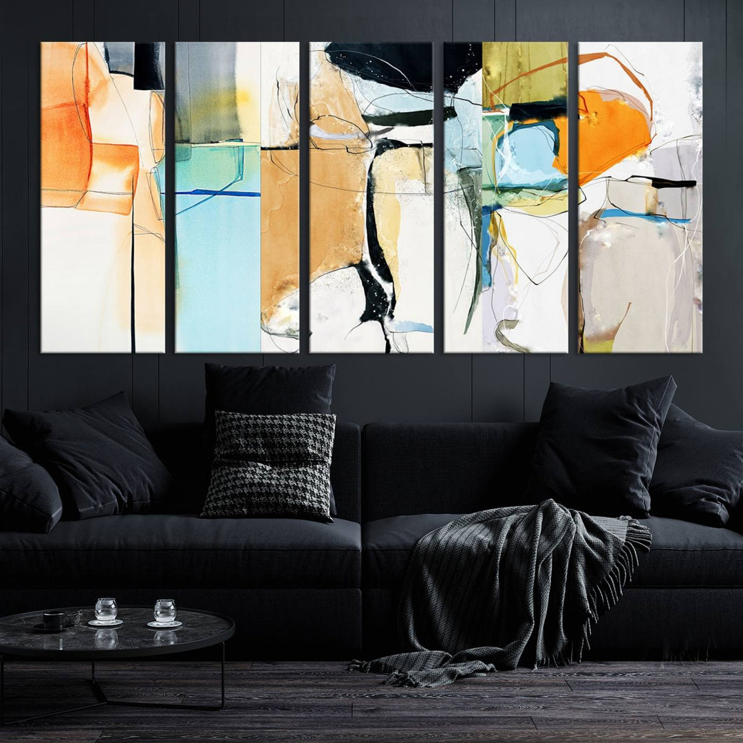 Impression d’art mural sur toile abstraite contemporaine