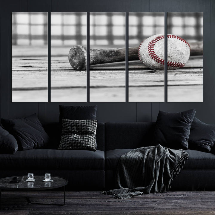 Impression d'art mural sur toile de baseball vintage