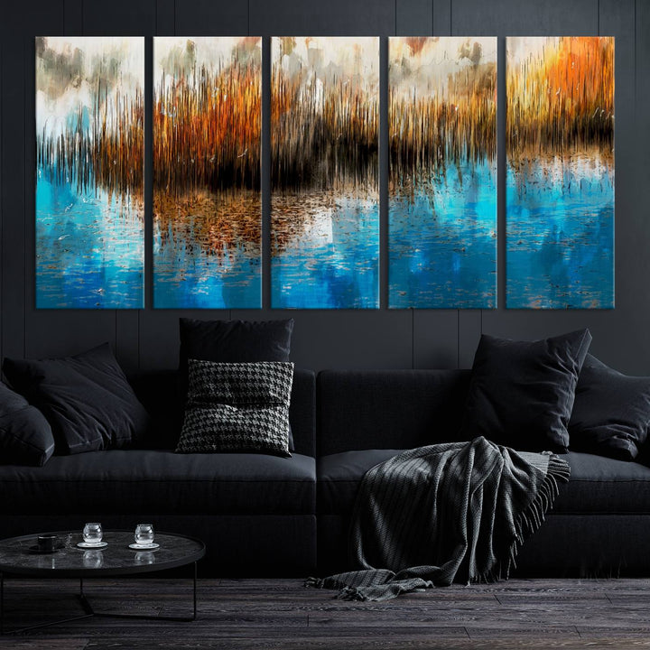 Restful Landscape Art Abstract Lake Canvas Print Wall Art