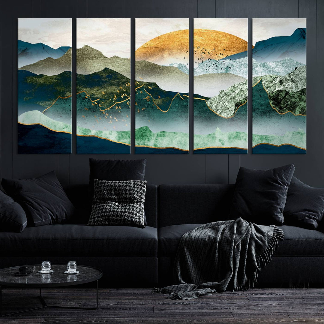 Cheering Sunrise Abstract Painting Canvas Art Print Abstract Landscape Wall Art