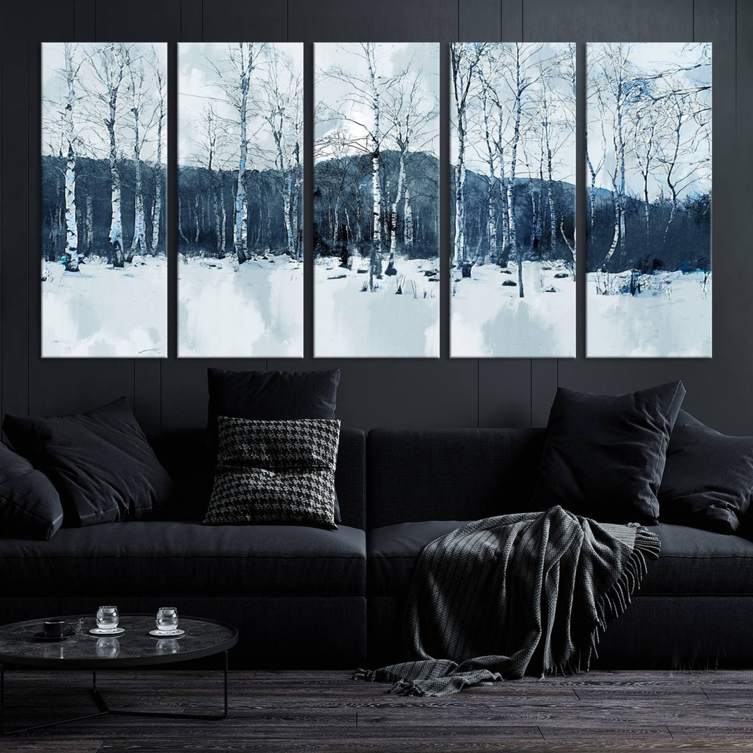 Impression d’art sur toile de forêt d’hiver à couper le souffle Multi Panel Forest Art Winter Photograph Art