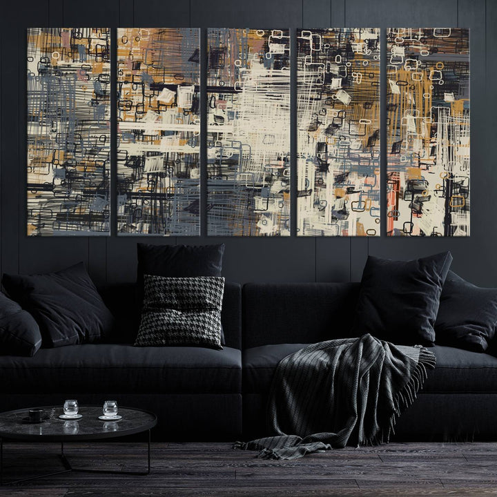 Abstract Marble Texture Wall Art Contemporary Dark Colors Art Abstract