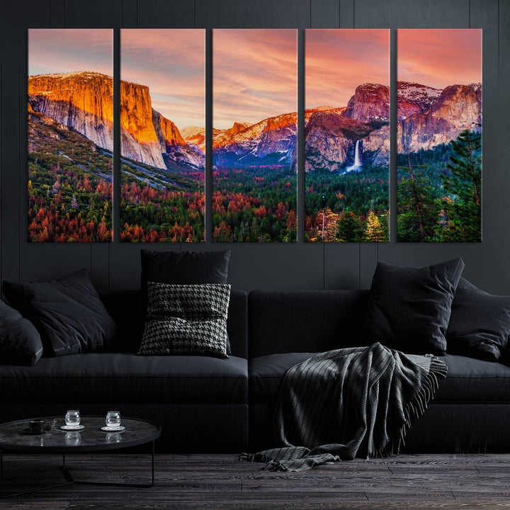 Arte de pared de lienzo del Parque Nacional de Yosemite, impresión de lienzo de Yosemite, obras de arte de Yosemite, arte de pared dividida, arte de pared extra grande, regalo de inauguración de la casa - El Capitán