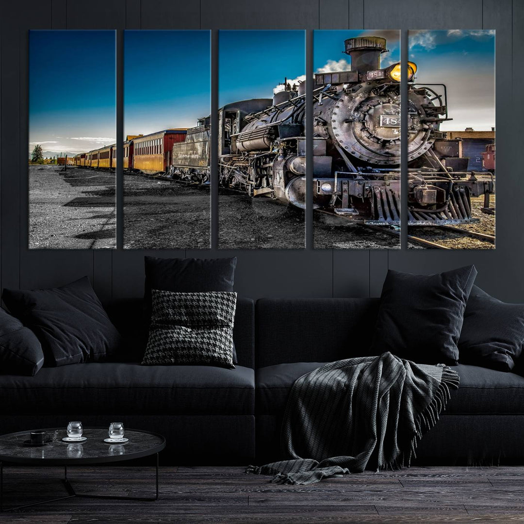 Art mural de train Impression sur toile