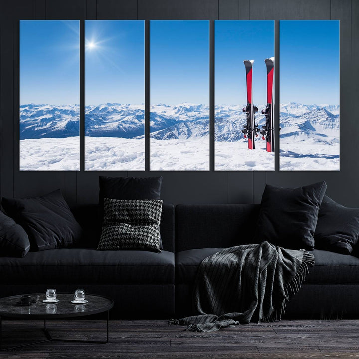 Ski Season Snow Wall Art Canvas Print