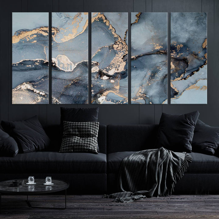 Multipanel Marble Fluid Effect Wall Art Abstract Canvas Wall Art Print