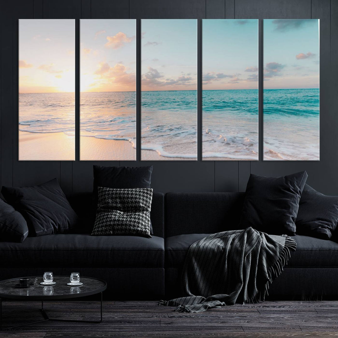 Sunset Beach Art Ocean Vibes Art mural Impression sur toile