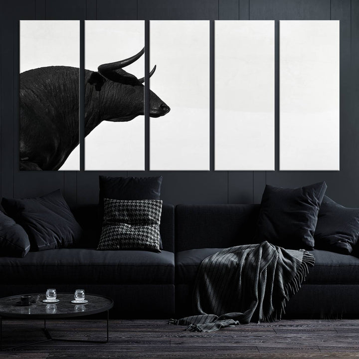 The Spanish Bull Wall Art Canvas Print is crafted on museum-quality canvases and is coated with UV-protective layers for lasting brilliance. It comes ready to hang, effortlessly enhancing your living space.