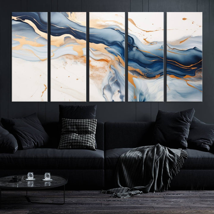 Color Waves Abstract Wall Art Canvas Print