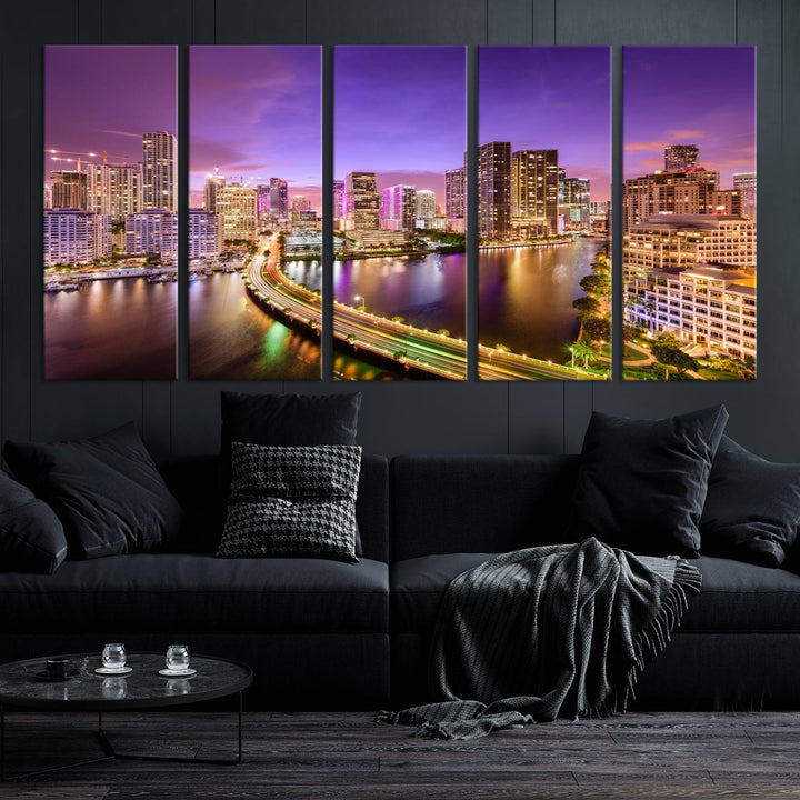 Miami City Wall Art Canvas Print 