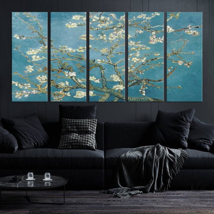 Art mural abstrait en fleurs d'amandier de Vincent Van Gogh Impression sur toile