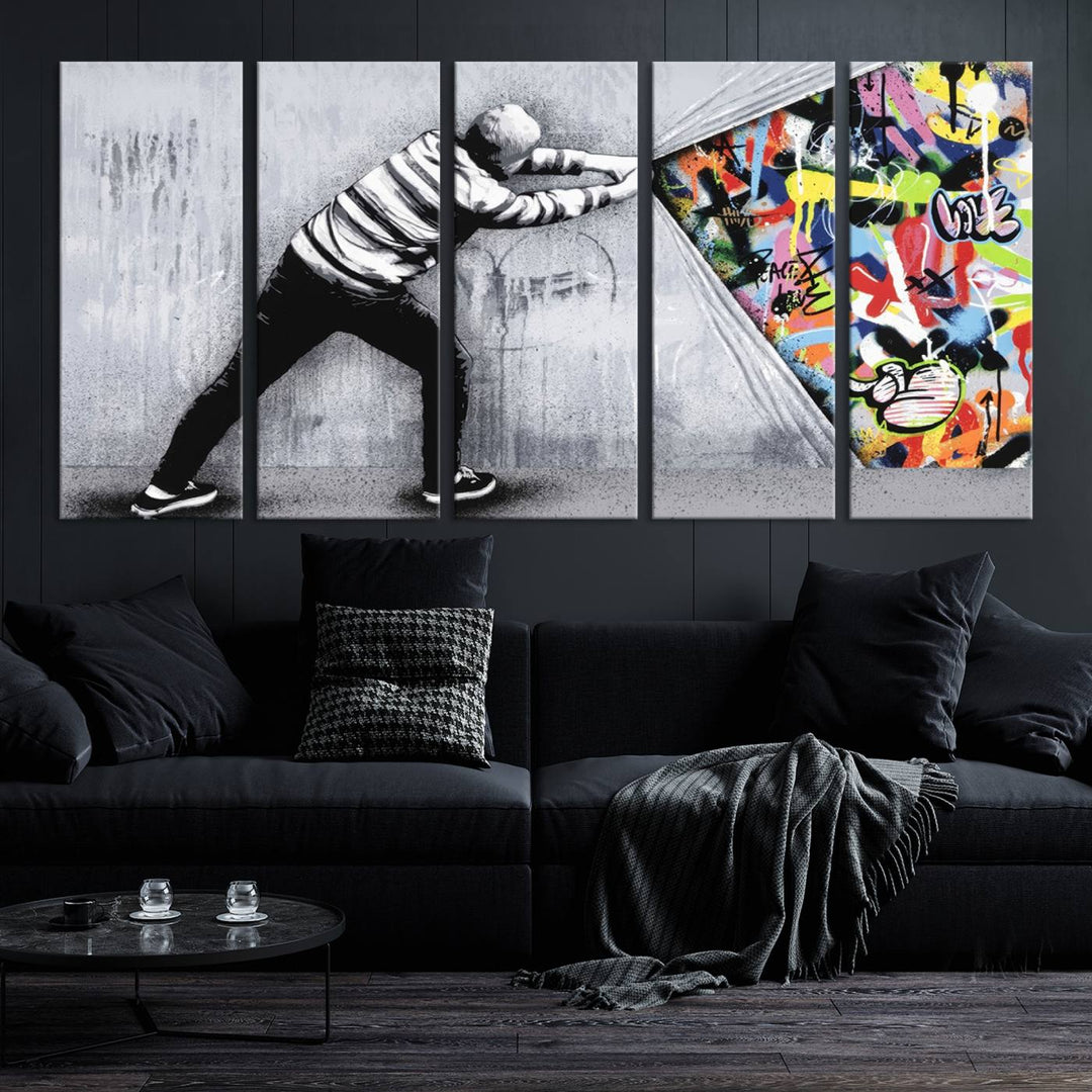 Graffiti canvas wall art Street art print Urban art Graffiti poster canvas art Street art wall decor Abstract art