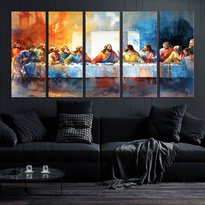 Abstract Waterolor The Last Supper Wall Art