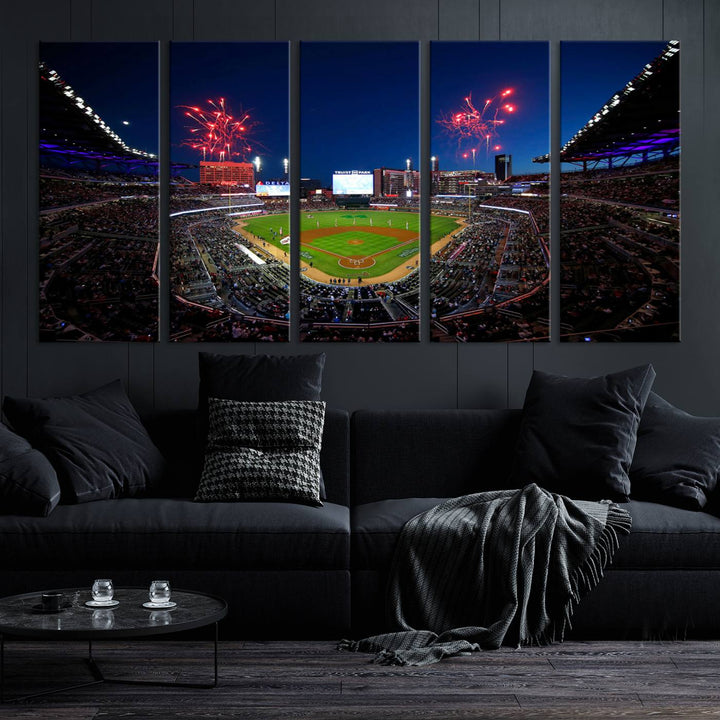 Atlanta Braves Baseball Team Print - Truist Park Stadium Wall Art Canvas Print