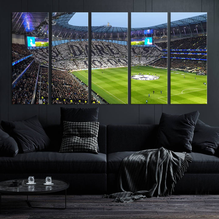 Tottenham Hotspur Stadium Match Day Triple Canvas Wall Art - Premier League Football