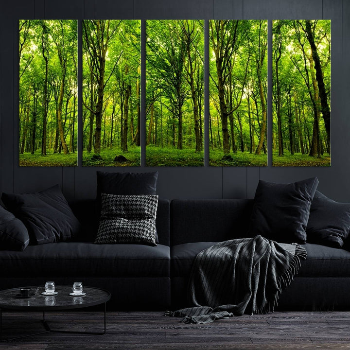 Wall Art Landscape Canvas Print Panoramic View of a Green Forest