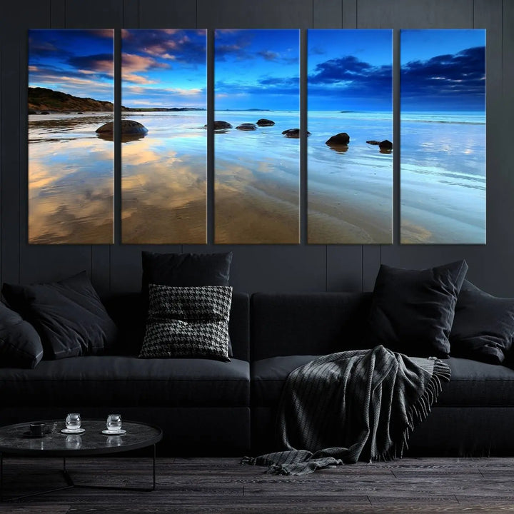 Wonderful Beach Landscape with Mountain Canvas Print 