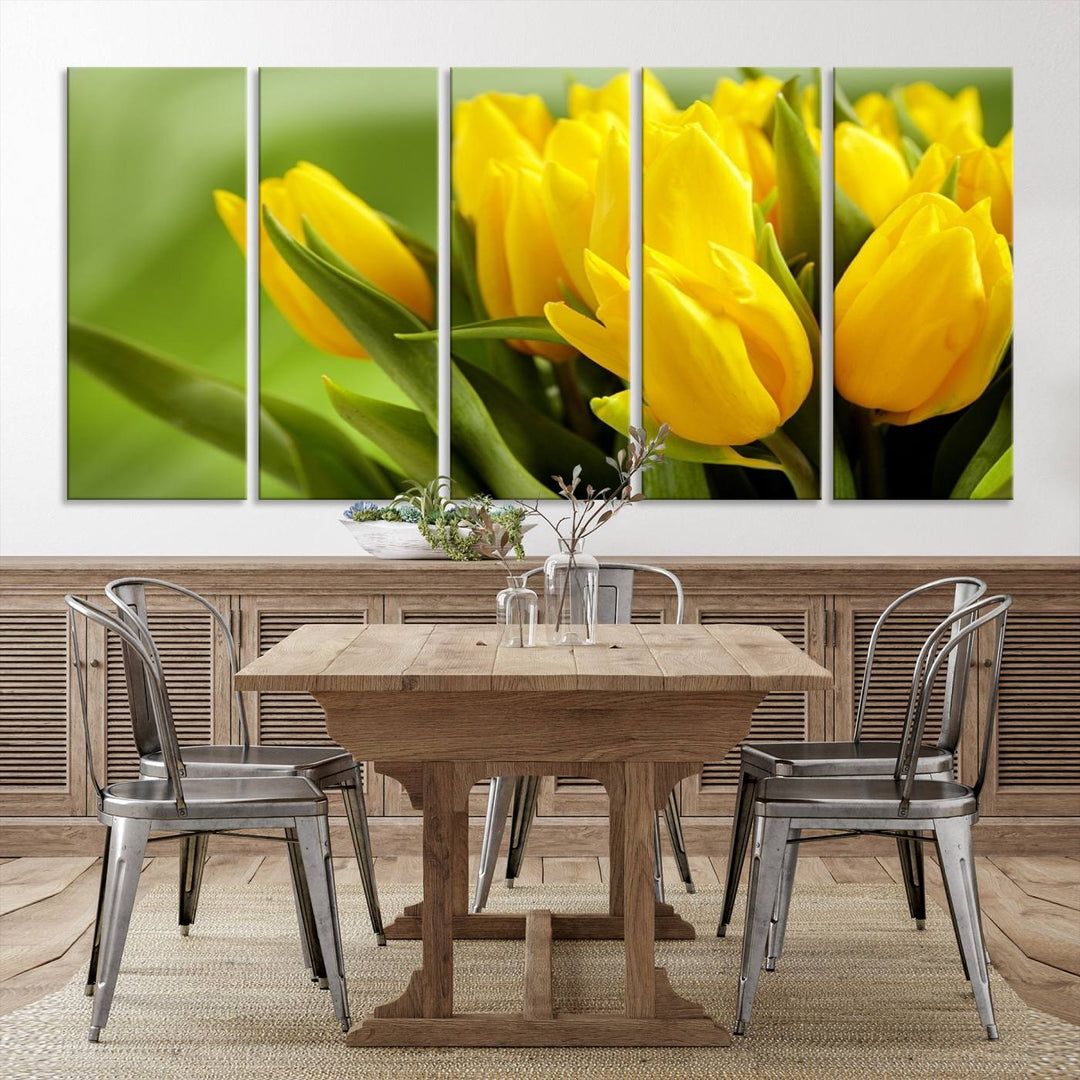 Art mural tulipes jaunes Impression sur toile