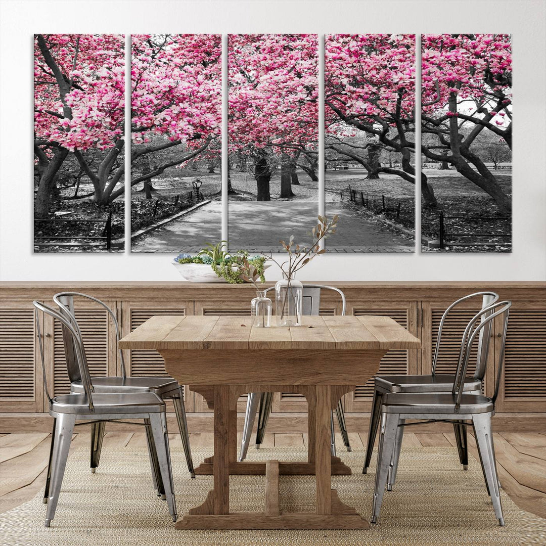 Art mural d’arbres roses Impression sur toile