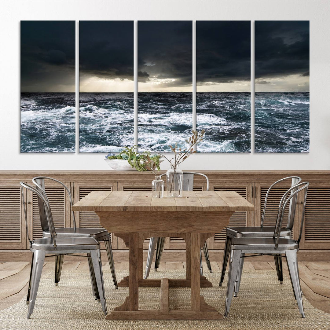 Ocean and Storm Canvas Art Print Hanging Great Print Ocean and