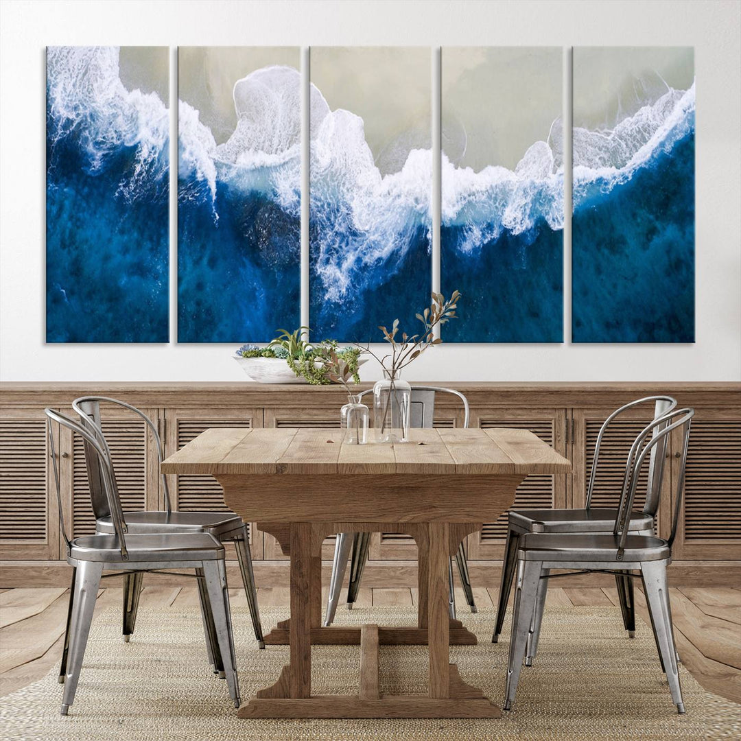 Beautiful Aerial Beach Canvas Wall Art