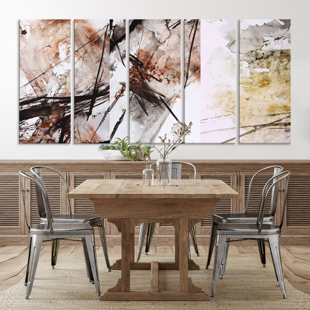 Vintage Grunge Abstract Canvas Wall Art