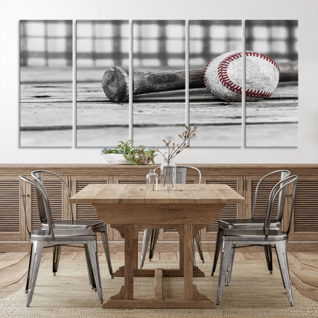 Impression d'art mural sur toile de baseball vintage