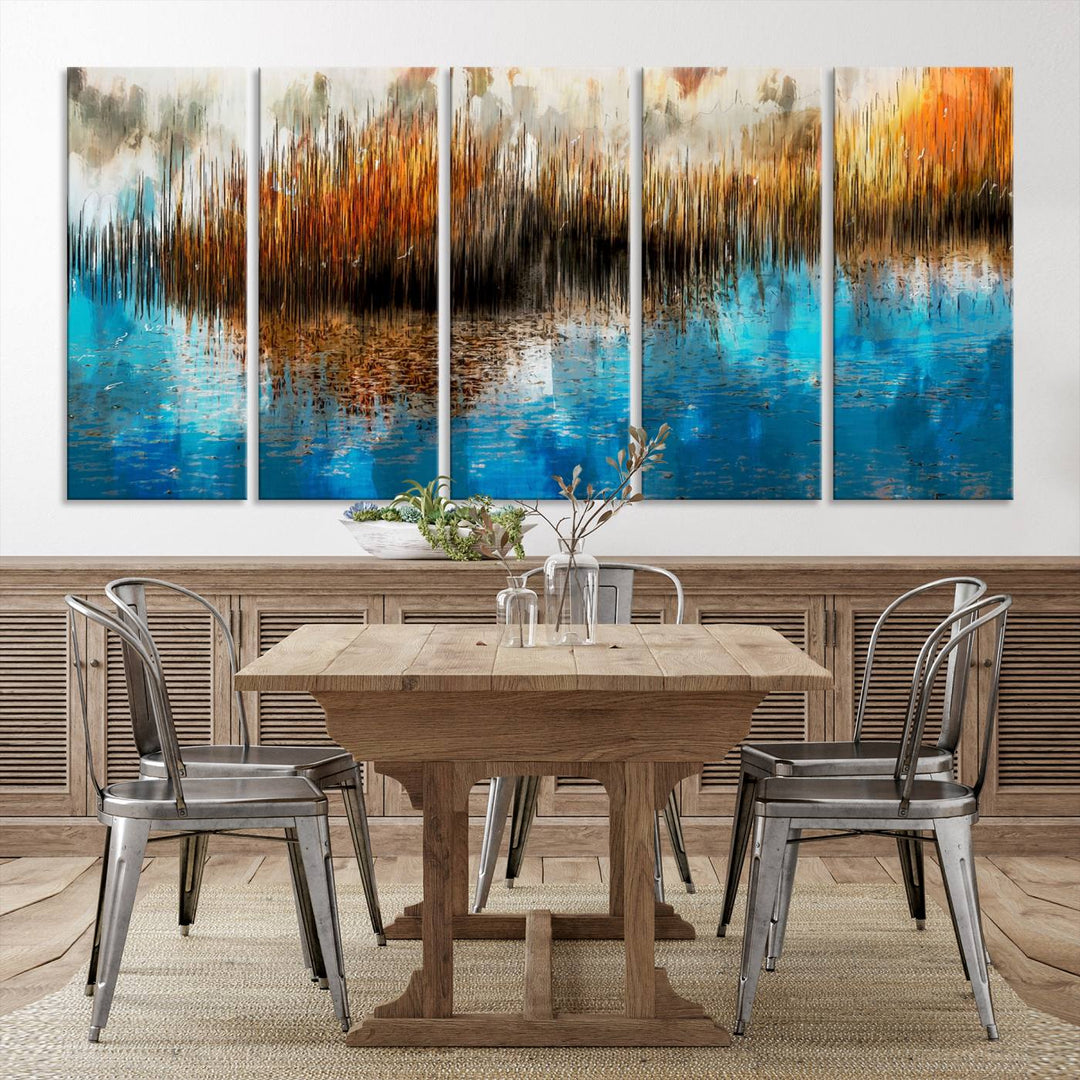 Restful Landscape Art Abstract Lake Canvas Print Wall Art