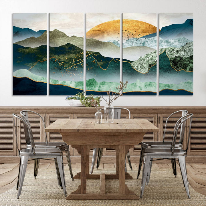 Cheering Sunrise Abstract Painting Canvas Art Print Abstract Landscape Wall Art