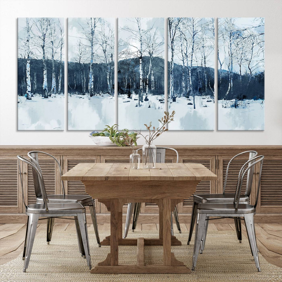 Impression d’art sur toile de forêt d’hiver à couper le souffle Multi Panel Forest Art Winter Photograph Art