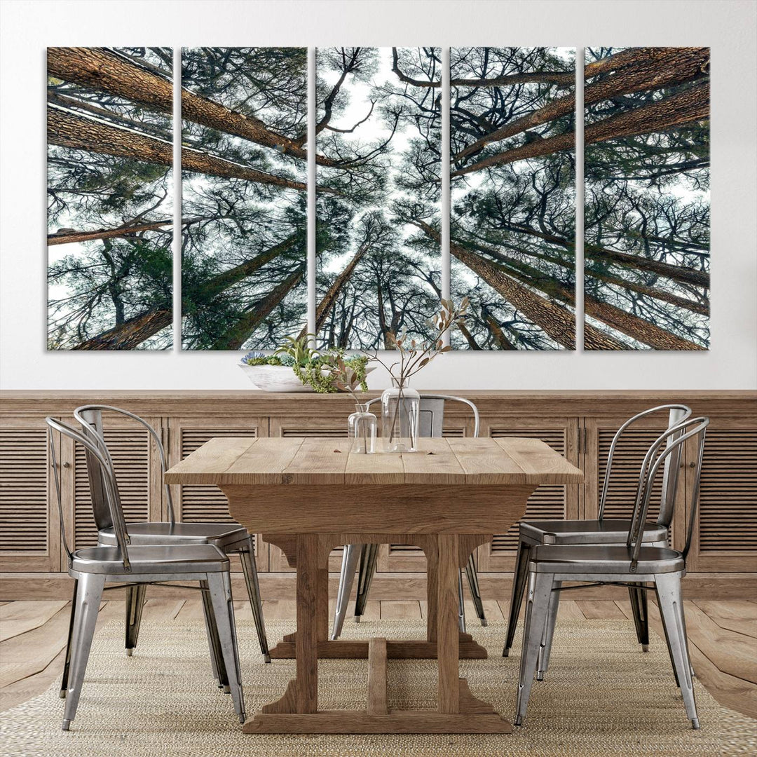 Impression sur toile d’art mural d’arbres forestiers