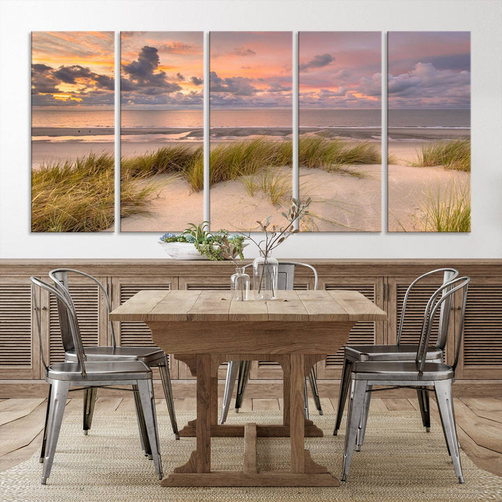 Beach Wall Art Canvas Print Sunset Artwork Print Coastal Wall Art