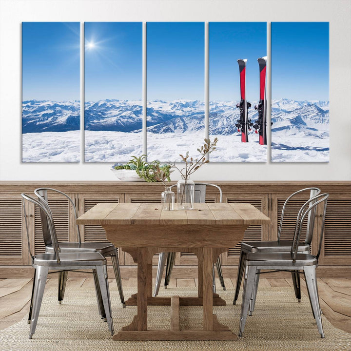 Ski Season Snow Wall Art Canvas Print