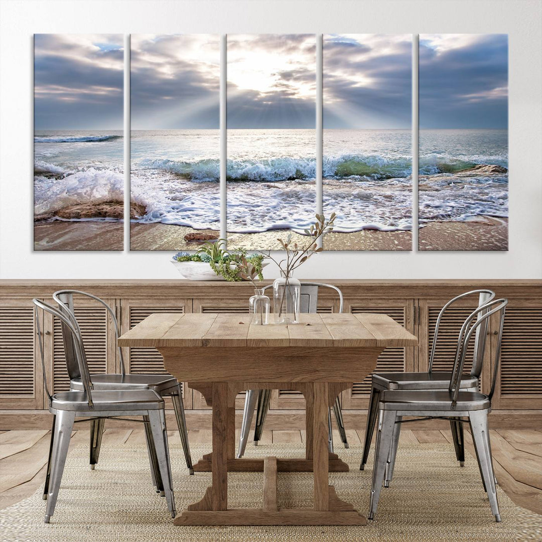 Sunset At The Beach Wall Art Canvas Print 