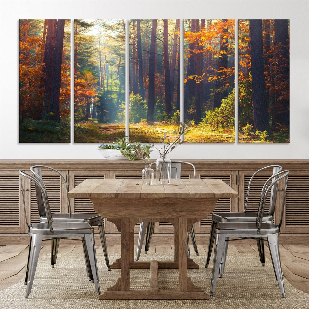 Forêt Sunshine Wall Art Impression sur toile