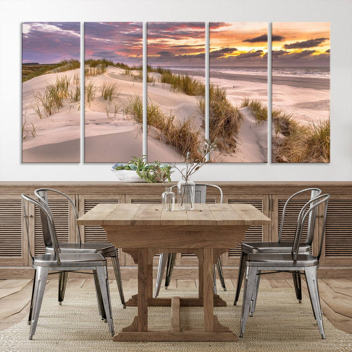 Sunrise On The Beach Wall Art Canvas Print