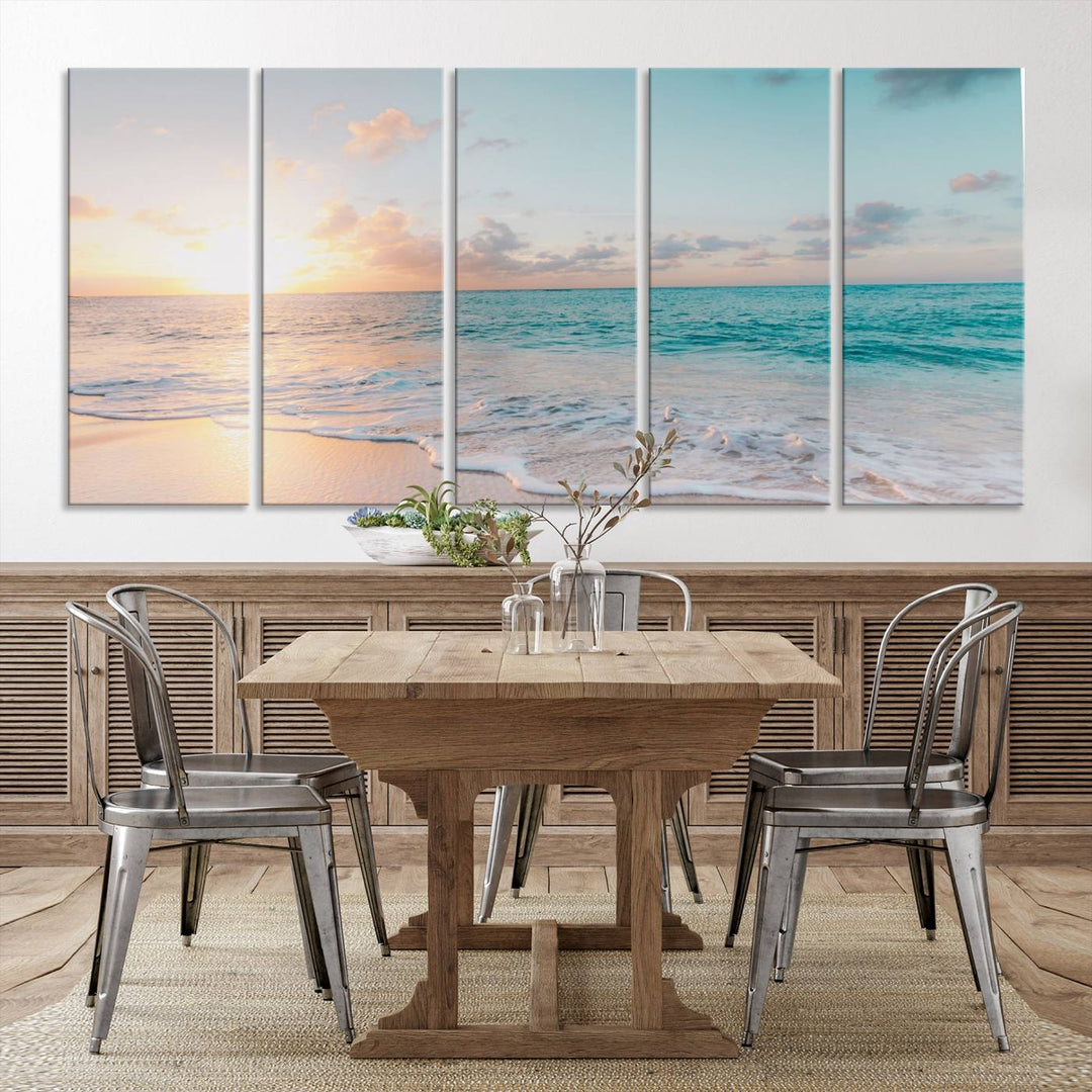 Sunset Beach Art Ocean Vibes Art mural Impression sur toile