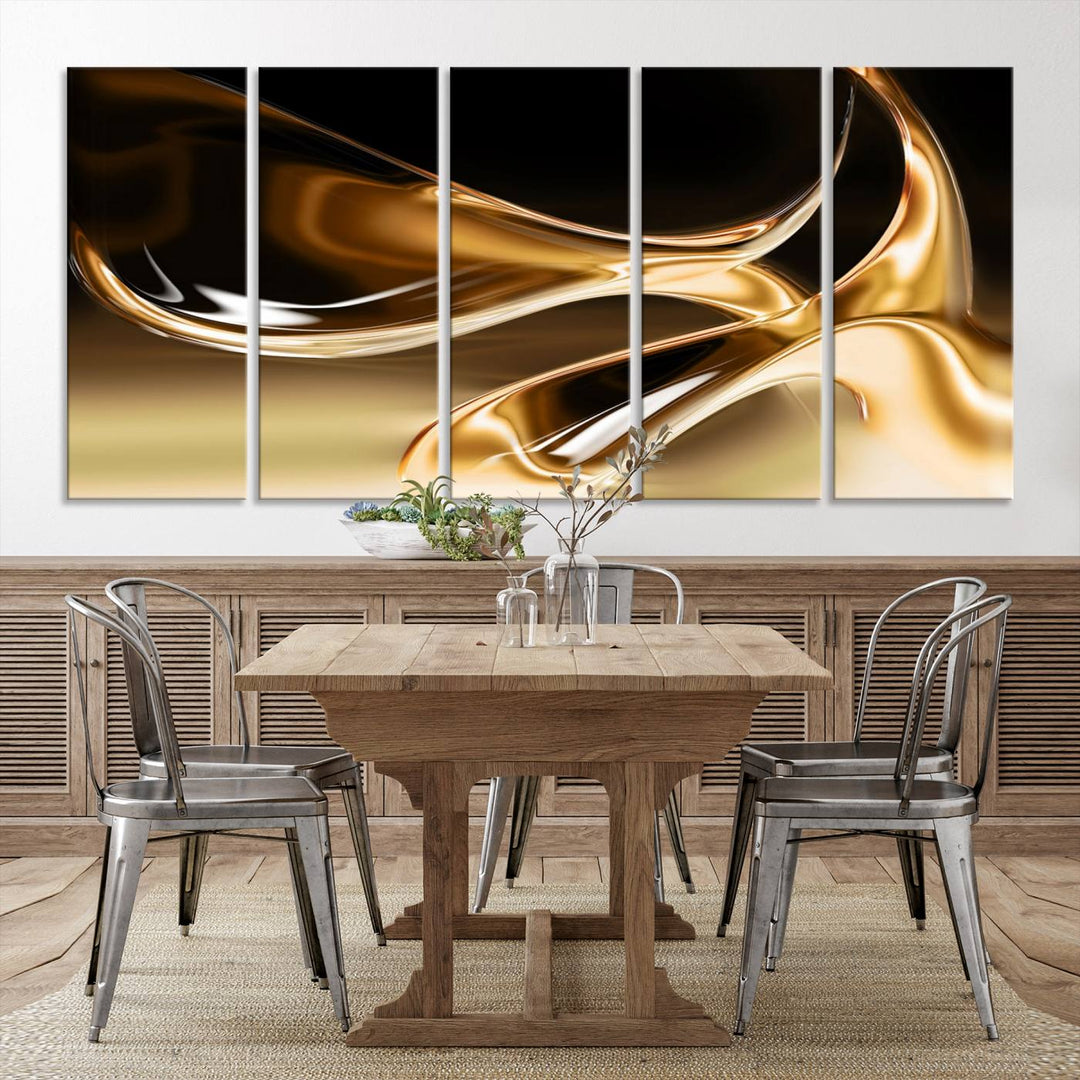 Liquid Glittered Luxury Gold Canvas Wall Art Print