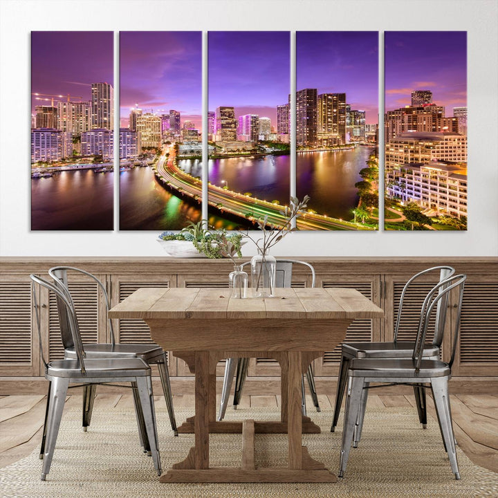 Miami City Wall Art Canvas Print 