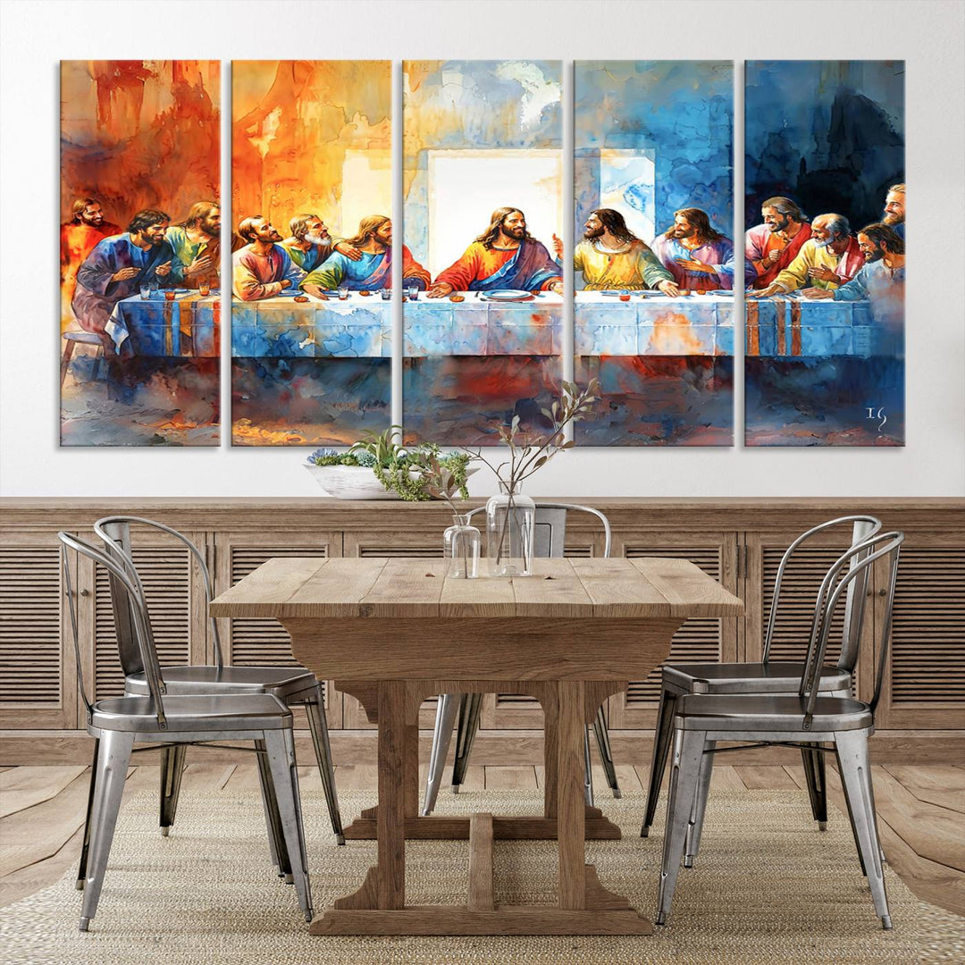 Abstract Waterolor The Last Supper Wall Art