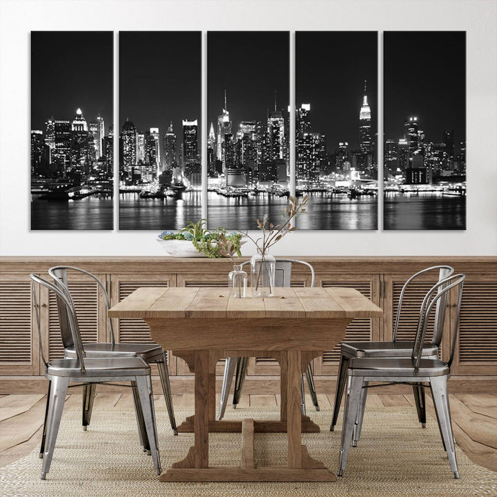 Wall Art NEW YORK Canvas Prints Black and White New York City Skyscrapers