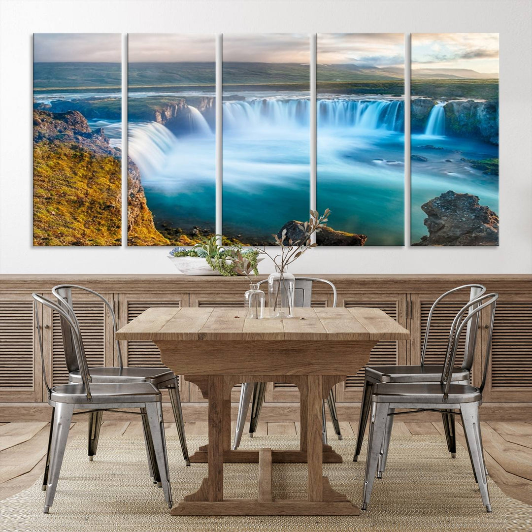 Wall Art Waterfall Canvas Print Grand Waterfall on a Plain