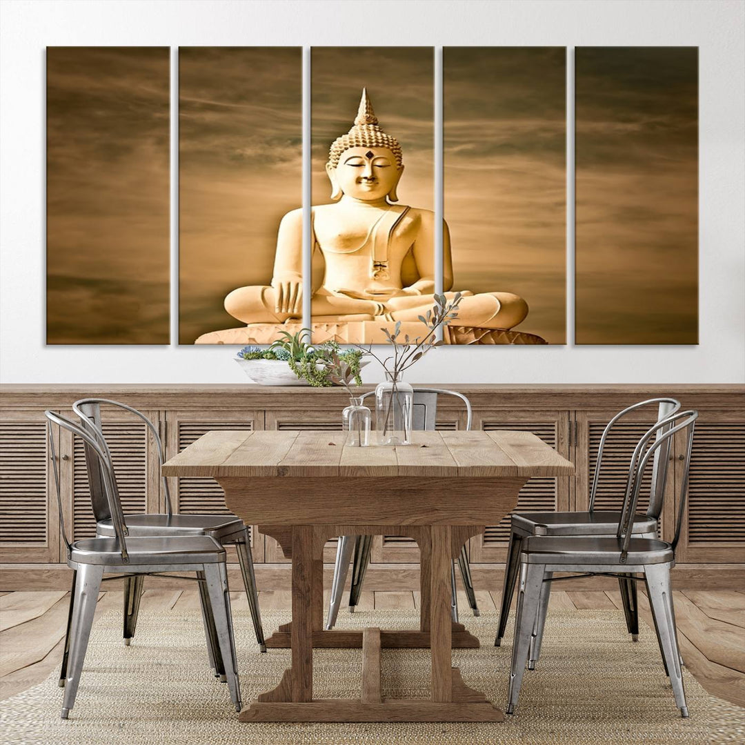 Reclining Buddha Statue Canvas Print 